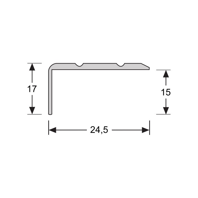Hoeklijnprofiel zelfklevend 17 mm RVS geborsteld, 300 cm lang
