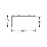 Hoeklijnprofiel zelfklevend 17 mm RVS geborsteld, 300 cm lang