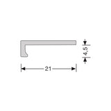 Hoeklijnprofiel zelfklevend 4 mm tbv PVC klik RVS, 250 cm lang