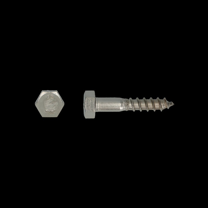 Houtdraadbout Ø6x90 DIN 571 RVS A2 (100 stuks)