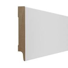MDF plint Wit gegrond 90 x 12 x 2400 mm.
