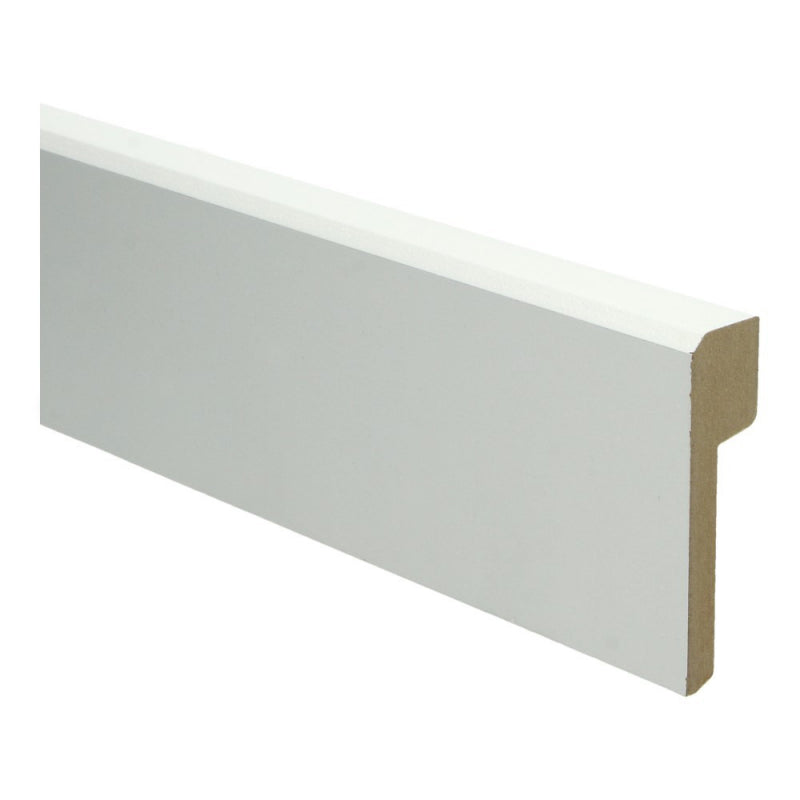 MDF Renovatieplint klassiek 85x22 met uitsparing wit voorgelakt RAL  9010