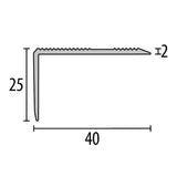 Hoeklijnprofiel zelfklevend 25mm zwart gepoedercoat, 300 cm
