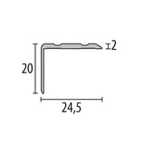 Trapneusprofiel zilver 90 cm