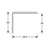 Hoeklijnprofiel zelfklevend 20 mm zwart, 100cm lang
