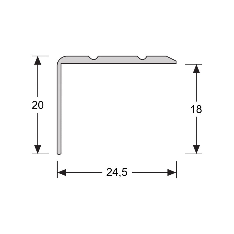 Hoeklijnprofiel zelfklevend 20 mm zwart, 300cm lang