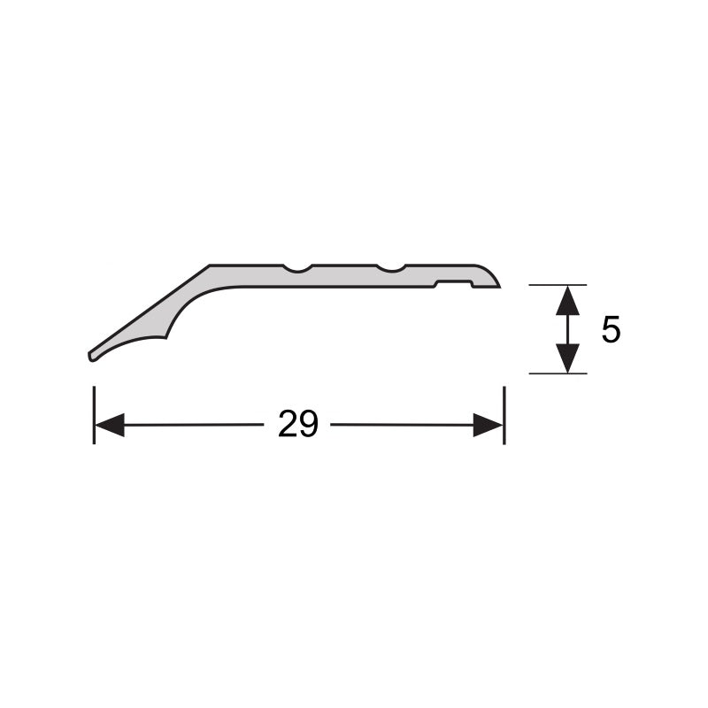 Overgangsprofiel zelfklevend 5 mm alu zwart, 270cm lang