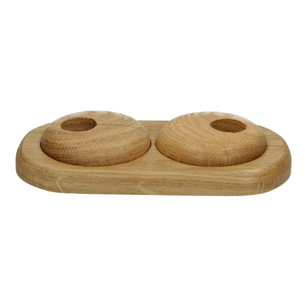 Duo-rozet variabel Ø 16 mm eiken gelakt