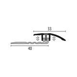 Overgangsprofiel Kuberit PVC klik 4-9,5 mm RVS, 300cm lang