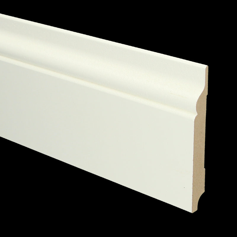 MDF Romantische plint 120x15 wit voorgelakt RAL 9010