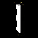 Watervaste kunststof plint Modern recht wit 15x90mm 2,4 meter
