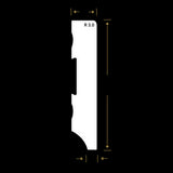 Watervaste kunststof plint Modern recht wit 12x70mm 2,4 meter