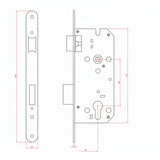 Compleet Poortslot RVS Zwart voor enkele tuindeur Type PC85